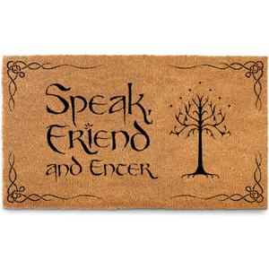 MAINEVENT Speak Friend and Enter Doormat 30x17 Inch, The Lord of the Rings Merchandise Welcome Mat Funny, Speak Friend and Enter Welcome Mat, LOTR Gifts, Lord of the Rings Decor, Funny Doormat