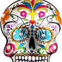 Fonmy Kinetic 3D Metal Garden Wind Spinner Unique Gifts Outdoor Decorations Quality Hanging Ornament for Home and Garden 12inch Mandala Silver Sugar Skull Wind Spinners