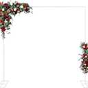 8FTx8FT Wedding Arch Backdrop Stand Square Metal Rectangular Arch Frame Balloon Arch Stand for Wedding Birthday Party Baby Shower Bridal Shower Photography DecorationWhite
