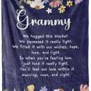 InnoBeta Grammy Gifts, Grandma Gifts for Grammy, Flannel Throw Blankets on Mother's Day, Christmas, Birthday, 50" x 65", Blue Flowers