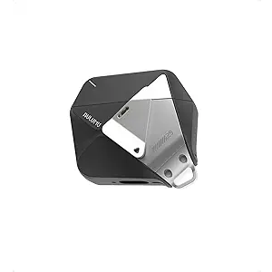 Aulumu A29 Geometric AirPods 4 Case with Lock | Protective Cover with Nylon Buckle | Alloy Armour | Compatible with Apple AirPods 4th (2024)  Black