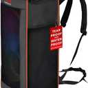 Pyle Portable Waterproof Speaker Bag, Tear-Proof Travel Case with Adjustable Backpack Straps, Side Storage Pockets & Drawstring Top, Compatible with Pyle Speaker PPHP26BL & More, 11.8x11.8x26.4