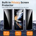 for Galaxy Z Fold 7 Case Clear with Privacy Screen Protector [Hinge Protection],Fit for Magsafe,Magnetic Kickstand & Ring Holder for Samsung Zfold 7 Case Black