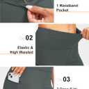 SANTINY Women's Fleece Lined Winter Leggings Water Resistant High Waisted Thermal Hiking Running Warm Pants Women Pockets (Gray, S)