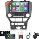 2+64G Android Car Radio Stereo for Ford Mustang 2015 2016 2017 2018 2019 2020 Wireless Carplay Android Auto, 9 Touch Screen Head Unit Bluetooth GPS Mirror Link WiFi FM/RDS EQ AHD Backup Camera SWC