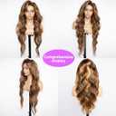 Yeuoin Ombre Highlight Lace Front Wigs Human Hair Pre Cut 5X5Glueless #4/27 Honey Blonde Body Wave Wigs for WomenPre Plucked with Baby Hair Lace Closure Wig with Drawstring200% Density ï¼ˆ28 Inchï¼‰