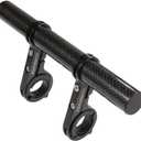 Bike Handlebar Extender Double Handlebar Extension Carbon Fiber Mount Holder with Aluminum Alloy Bracket Space Saver (DBlack)