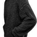 Runcati Mens Fuzzy Sherpa Pullover Hoodie Sweatshirts Long Sleeve Sport Front Pocket Military Fall Outwear Winter Hooded (Black) Small 01