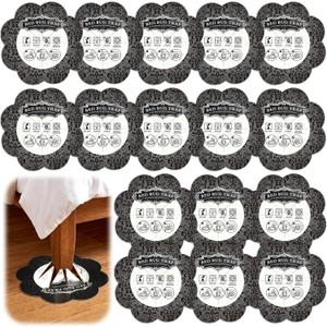 16 Pack Bed Bug Traps Bed Bug Monitor Interceptor for Furniture Legs, Bedbug Early Detection Glue Traps, Blocks Bedbug Access to Beds/Couch/futon, Indoor Bugs Control for Home Travel