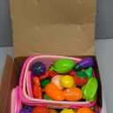 100 Pcs Play Food Set for Kids Kitchen, Pretend Food Toy for Toddlers, Play Kitchen Toys Accessories with 2 Baskets, Cutting Fake Food/Fruit/Vegetable, Christmas Birthday Gifts for Boys and Girls (Pink)