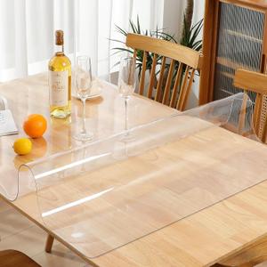 Clear Plastic Kitchen Countertop Cover Mat Table Protector Cover Wooden Furniture Tablecloth Wipeable Vinyl PVC Coffee End Table Chair Floors Pad Scratch Proof (30"x60", Transparent Fillet Thickness 1.5mm)