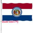 Missouri State Flag 3x5 Outdoor Double Sided MO State Flag Heavy Duty Vivid Colors State of Missouri Flags 3 Ply with Durable Canvas Header and 2 Brass Grommets