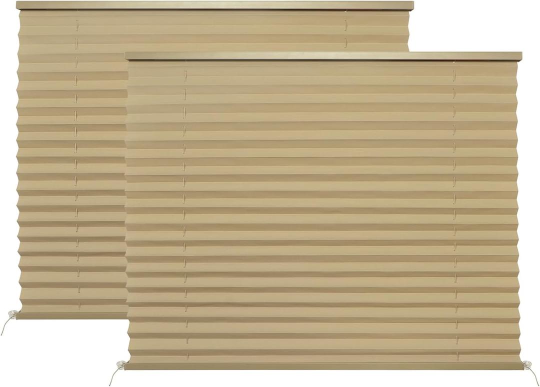 RV Blinds Shades for Window,32" W x 24" L RV Pleated Shades RV Camper Blinds and Shade for RV Camper Travel Trailers Motorhome-1Pack (Tan)