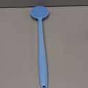 Silicone Back Scrubber for Shower, 17in Lengthen Long Handle Body Brush, Double Sided Shower Brush for Shower Exfoliating and Massage Can Produce Rich Foam, Long Handle Back Scrubber for Men (Blue)