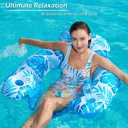 Jasonwell Inflatable Pool Float Chair - 2Pack Floating Pool Chair Lounge Floats for Swimming Pool Water Chair Pool Lounger with Cup Holder Pool Toy Party Floaties for Adults (BG-L), Large