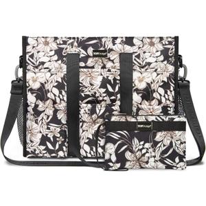 TOPDesign Utility Water Resistant Tote Bag with 22 Pockets, Top Zipper Closure & Thick Bottom Support, for Working Women
