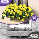 BSMYBO 2Pcs Artificial Hanging Flowers for Outdoors, Fake Outdoor Flowers Faux Petunias Silk Flowers for Outdoor planters UV Resistant for Home Garden Balcony Yard Porch Patio Decor (Yellow)