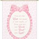 CTLHKY Pink Bow Hanging Flag, Religious Bible Scripture Canvas Wall Art For Kids Toddler Playroom Bedroom Nursery, Bow Wall Art Sign Supplies, Education Learning Decoration Gifts For Kids Girls -A09