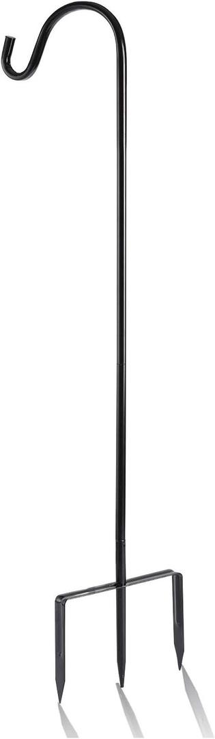 EXCMARK Shepherd Hook Adjustable Height 32/24/16 1/2 inch Thick Use at Weddings, Hanging Solar Lights, Lanterns, Bird Feeders, Metal Hanger Hook (Black,32inch). U.S. Patent.