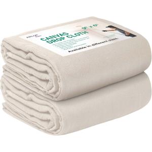 Canvas Drop Cloth for Painting 9x6 feet Pack of 2-8oz Painters Drop Cloths for Painting - All Purpose Canvas Tarps for Floor & Furniture Protection - Recycled Cotton Fabric