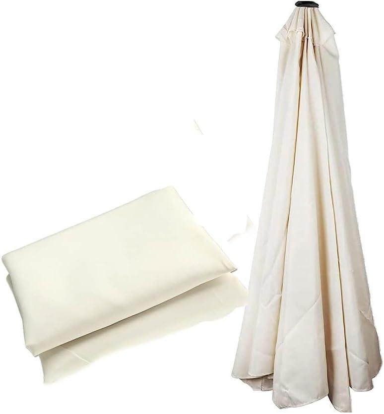 HCZION 6 Ribs Replacement Patio Umbrella Canvas Market Table Umbrella Replacement Top Outdoor Beach Umbrella Parasol Top Cover 6.5ft/9ft/10ft (Color : Beige, Size : 270cm/9ft-6 Ribs)