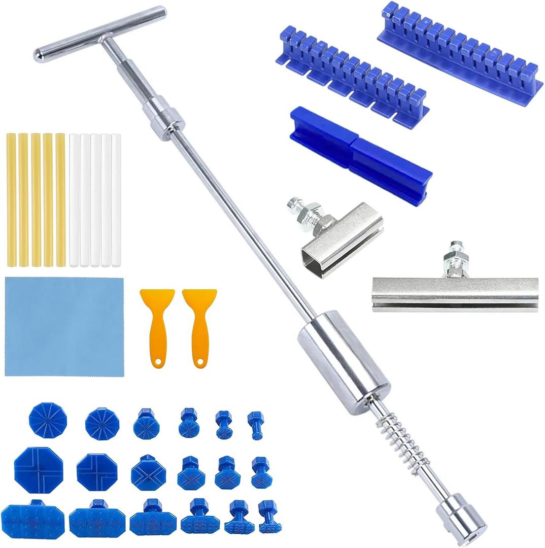 Car Dent Puller Kit Auto Body Dent Remove, Small Dent Remover Tool for Car, Hail Damage Paintless Dent Repair Removal Kit, Pulling Small Dents Out of Car, Herramienta para Sacar Golpes de Carro