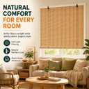Bamboo Blinds for Interior Windows, Custom Roll Up Shades | Light Filtering Bamboo Shades with Easy Installation for Indoor Windows, Outdoor Patio, Deck, Porch and Backyard Use, 32"W x 64"H