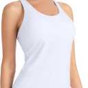 THE GYM PEOPLE Womens Longline Yoga Sports Bra Racerback Slim Fit Sleeveless Padded Workout Tank Tops Built in Bra L
