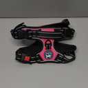 PoyPet No Pull Dog Harness, No Choke Front Lead Dog Reflective Harness, Adjustable Soft Padded Pet Vest with Easy Control Handle for Small to Large Dogs(Pink, Medium)