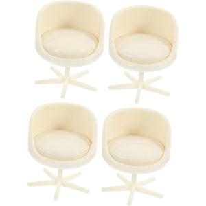 TOYANDONA 4pcs Dollhouse Armchair - 1/25 Scale Miniature Chairs Dollhouse Rotatable Chairs Miniature Armchair for Doll House Furniture Accessories Decors