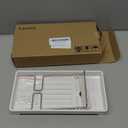 Plastic Sink Caddy, Rustproof Sponge Holder for Kitchen Sink with 304 Stainless-Steel Brush Holder, Countertop Rack Organizer with Raised Ridges & Silicone Drain Tube (Cream White, Large)