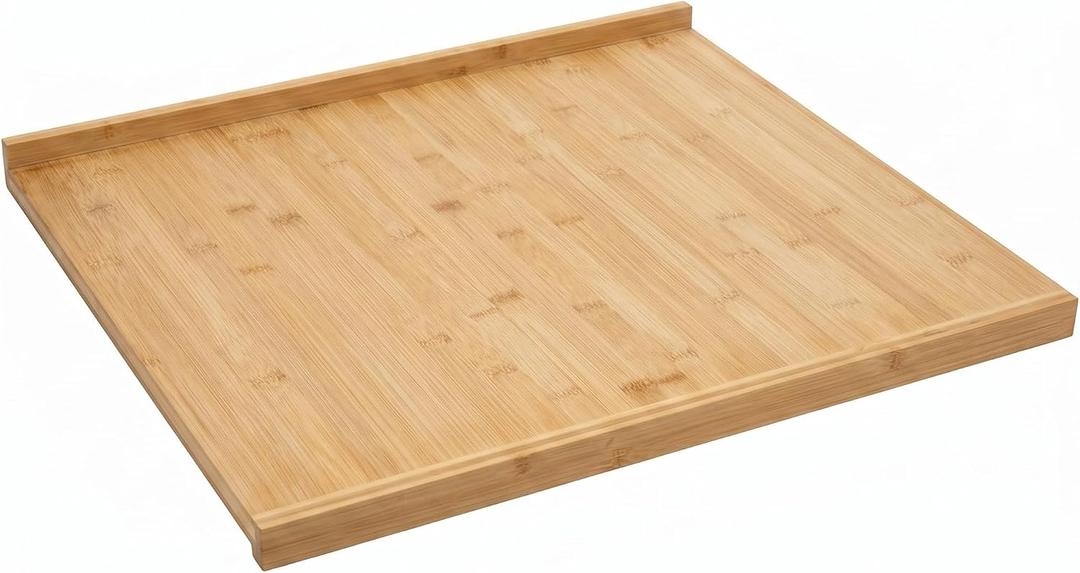 Large Bamboo Pastry Board 24 x 20 inch - Reversible Over the Counter Cutting Board with Lip for Bread, Rolling Dough and Pastries