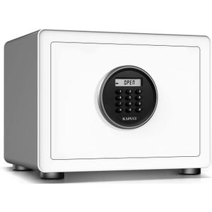 KAPUCI Modern Minimalism Design Auto-Open Safe, 0.78 Cubic Feet Digital Safe Box with Full Felt Lining, High Capacity Safety Steel Household Wardrobe,BedroomOffice,Hotel, Jewelry(White)