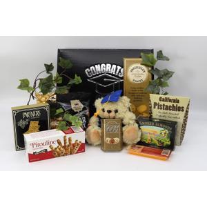 Gift Basket Village - Congrats Grad Deluxe Gift Box: Gourmet Snacks, Plush, and Sweet Treats, Perfect Graduation Present, Handcrafted in the USA, Best By 2026/JL/26