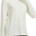 baleaf Women's Long Sleeve Workout Shirts for Women Active Tops Soft Activewear Moisture Wicking Running Clothes Travel (Large, White)