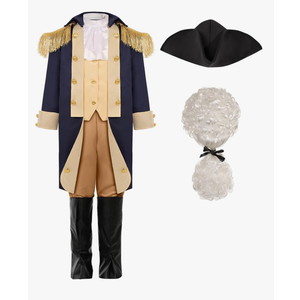 George Washington Costume for Boys Kids Colonial Alexander Hamilton Costume 10-12 Years XL