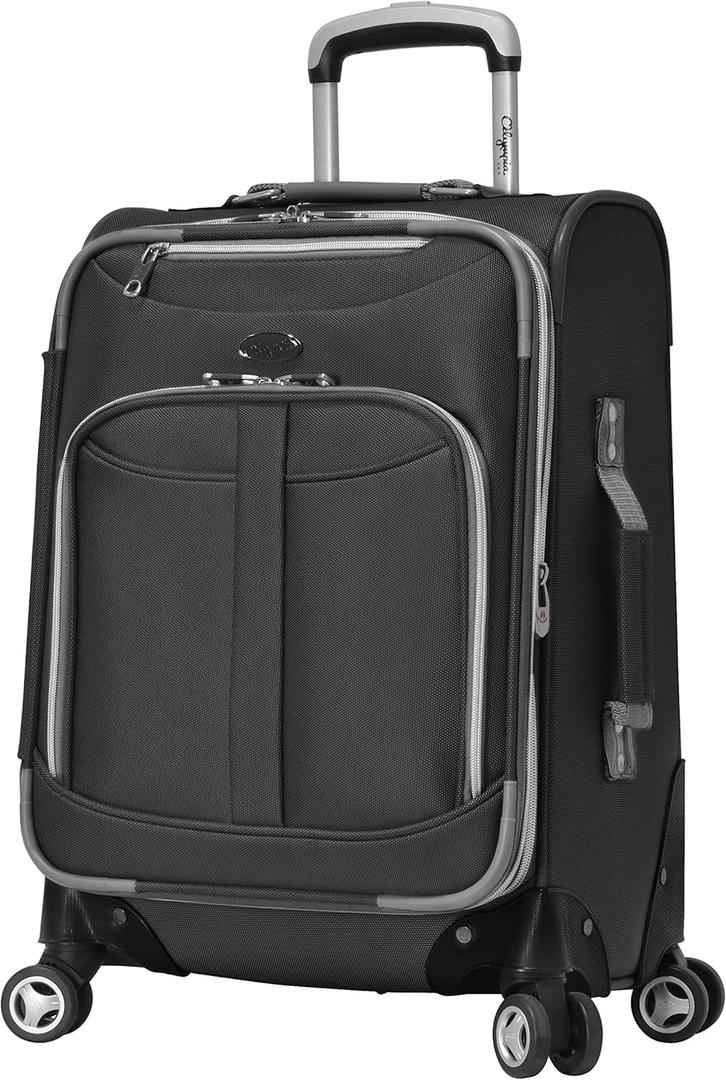 Olympia Tuscany 21 Inch Expandable Spinner Airline Carry-On Upright,Black,One Size