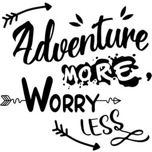 Joyful Adventure Wall Decal Adventure More Worry Less Adventure More Worry Less Quote with Arrow - Size: 30 Inch X 30 Inch
