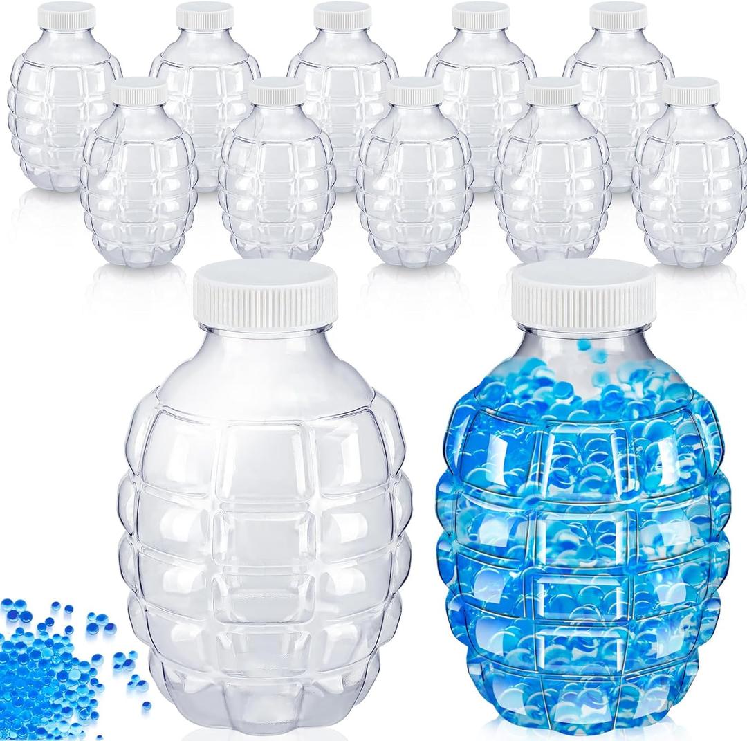12 Pcs Water Gel Ball Blaster Gun Accessories Splatter Ball Gun Refill Ammo Plastic Hopper Gel Bead Subpackage Bottle for Kids Summer Beach Party Gifts Outdoor Game Store 50000 Unsoake