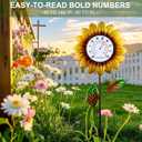 Mothers Day Gifts Outdoor Thermometers for Patio - Waterproof Sunflower Outdoor Indoor Thermometer with Stake Decorative for Yard Garden Wall Living Room Decor, Large Easy-Read No Require Batteries