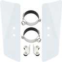Motorcycle Clear Front Fork Lower Wind Deflectors & Hardware Mounting Clamps fits for Harley Honda Yamaha Kawasaki Suzuki