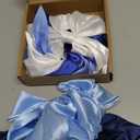5 Pcs Blue Hair Bows for Women, Silky Satin Large Hair Clips for Girls, Long Tail Hair Ribbon Accessories