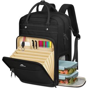 MATEIN Teacher Backpack with Lunch Compartment, 15.6 Inch Lunch Backpack for Men with Organized Pocket, College Laptop Backpacks Meal Prep Bag Gift for Teachers Work Nurse Commute Office