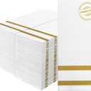 Napkins Disposable Guest Towels Linen-Feel Decorative Napkins Soft and Absorbent Dinner Paper Hand Towels for Bathroom Party Powder Room Hotel Fancy Restaurant (100, Gold)