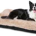 JOEJOY Dog Bed Crate Pad, Deluxe Plush Washable Dog Beds Fulffy Soft Kennel Pad Anti-Slip Pet Sleeping Mat for Medium Small Dogs, 29" x 21", Beige