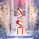 Set of 4 Christmas Lighted Gift Boxes Christmas Boxes… (White)