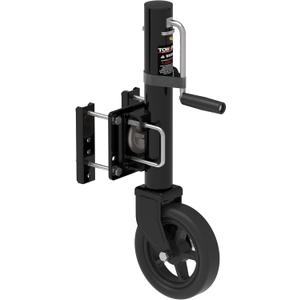 8" Spoke Wheel Trailer Jack, 10" Vertical Movement, 1500 lbs, for RV, Boat, Trailer and More, Black