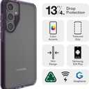 ZAGG Santa Cruz Samsung Galaxy S24+ Case - Ultra Slim, Clear Case with Color Accents, Graphene-Strengthened, Drop-Resistant, Grape Purple