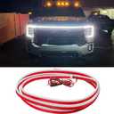 94.5 Inch Car Hood Light Strip, White Exterior Dynamic Car LED Hood Light, Flexible & Waterproof, Universal Exterior Daytime Running Light Strip with Fuse Protection for Cars, SUVs, Trucks