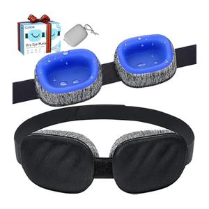 CLOZIA Eye Mask for Dry Eyes - 100% Blackout Dry Eye Mask & Moisture Goggles - Adjustable Sleeping Mask for Men & Women - Removable Cleaning Silicone, Soft & Comfortable - Great for Travel, Shift Work